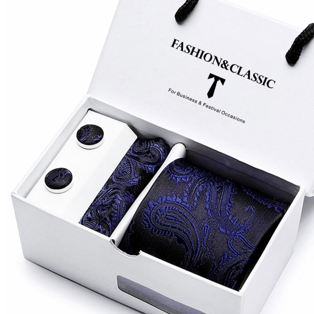 Luxury Woven Silk Jacquard Nec - Neck Tie Set Box ulasan dan harga
