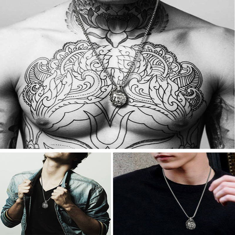 New Men Necklace Gothic Buddha - Men Accessories Neck Chain ulasan dan harga