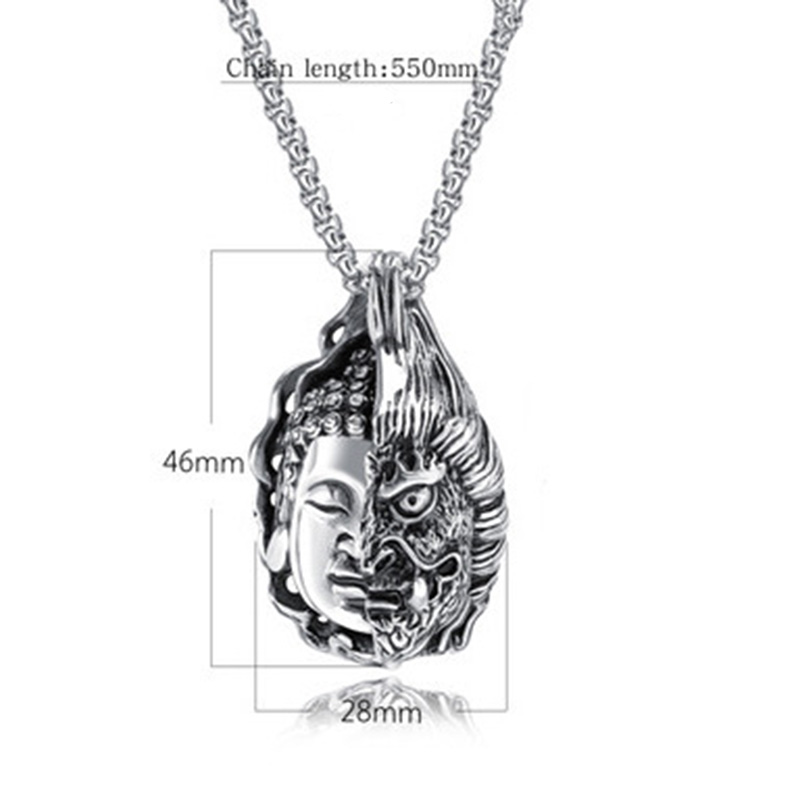 New Men Necklace Gothic Buddha - Men Accessories Neck Chain ulasan dan harga